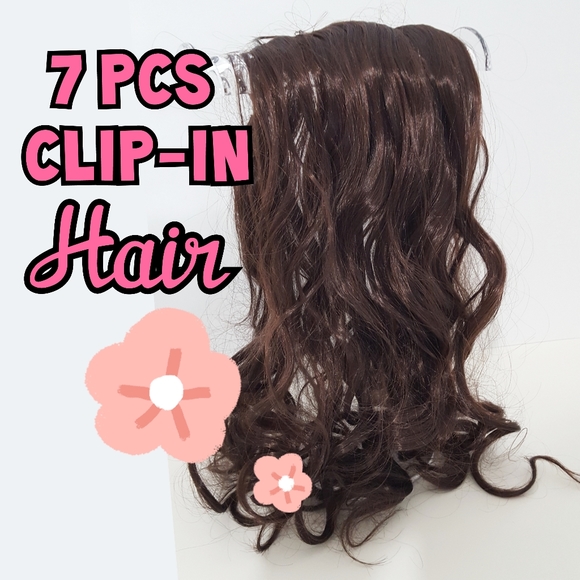 NEW💖Hair Extension🦋7 PCS Dark Brown Clip-In🦋Synthetics - Picture 4 of 9